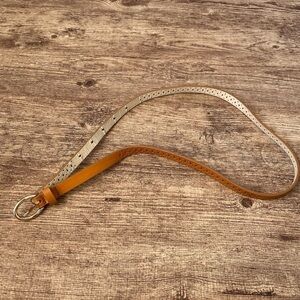 Skinny Brown Perforated Belt Size Small